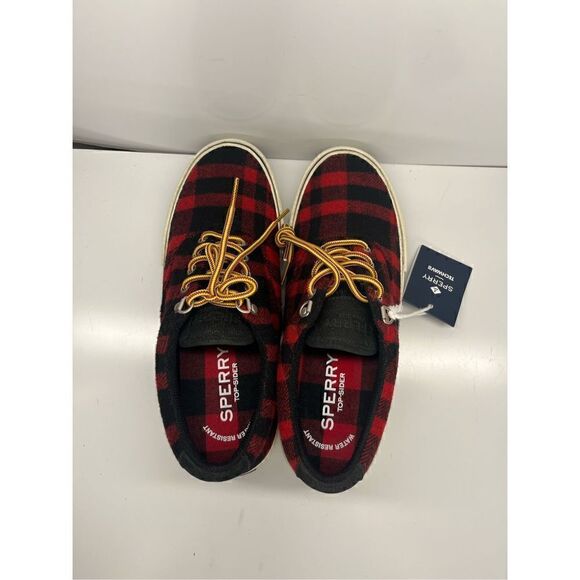 SPERRY Men\'s Storm Buffalo Black Red Checkered Sneakers STS22644 Size 8 NEW main image 4